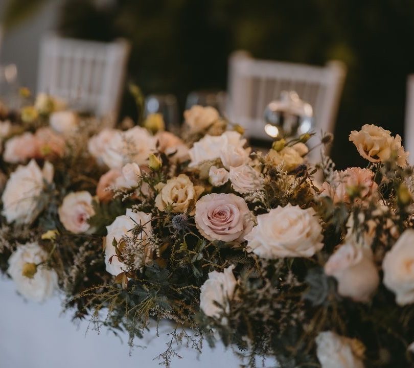 Wedding flowers table decoration runner