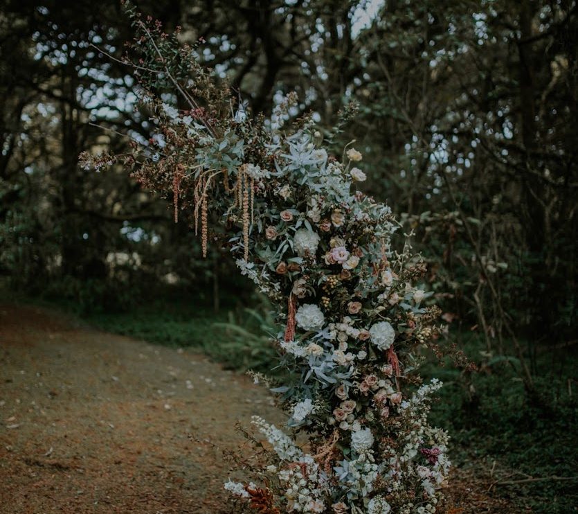 Wedding flowers venue decoration in nature