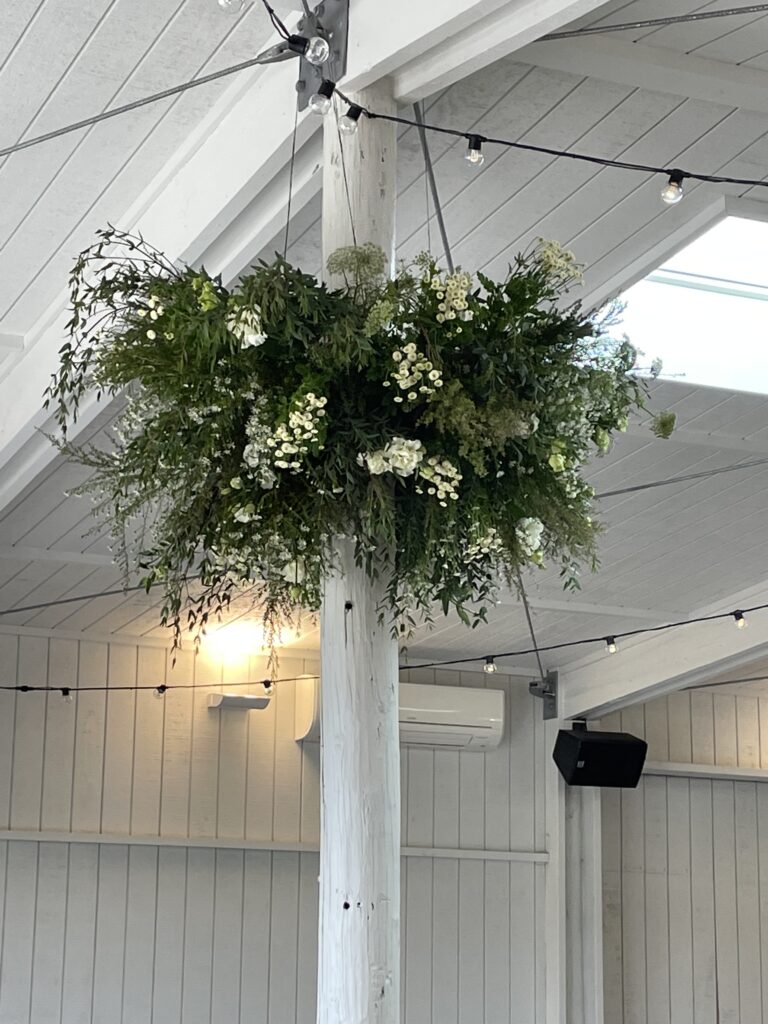Wedding Flowers from ceiling