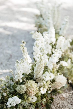 White flowers in ground
