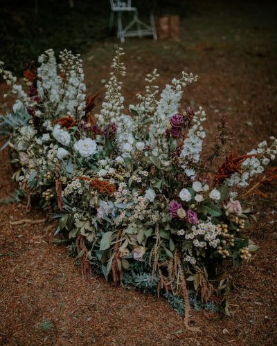 Wedding flowers venue decoration in nature