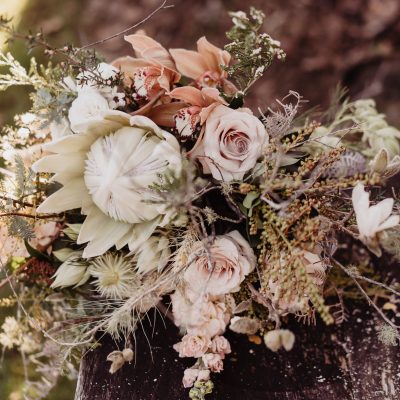 Wedding Bridal flowers with greenery